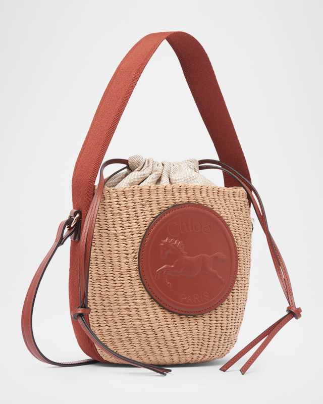 Horse Medal Bucket Bag in Paper and Leather